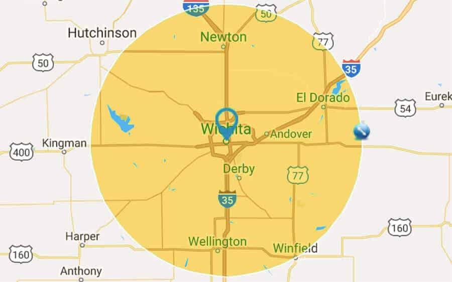 Betts Service Map - Betts Pest Control - Wichita Pest Control